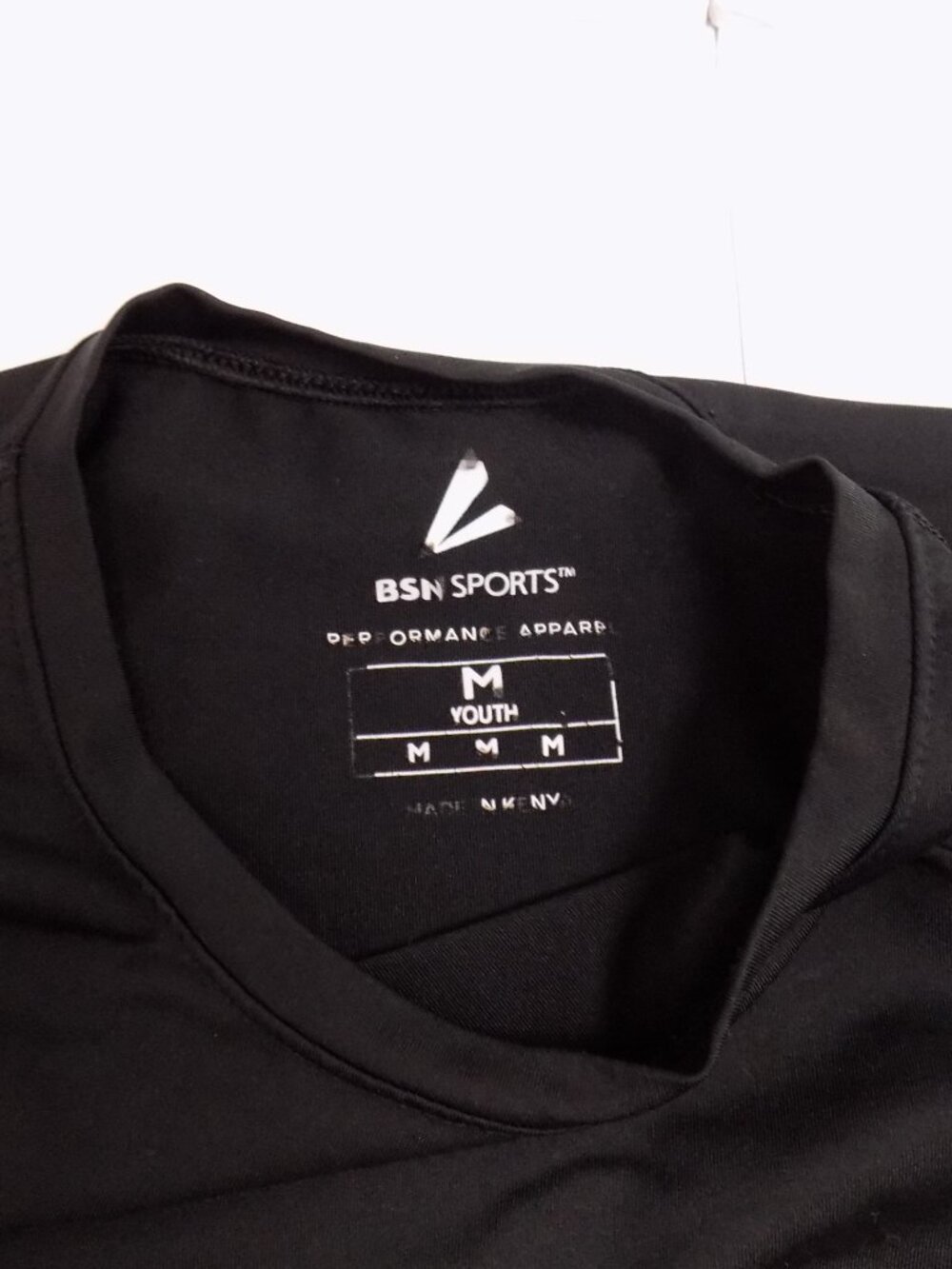 Youth Black Performance Tee with short Sleeve Logo stretch compression sports - Picture 3 of 8